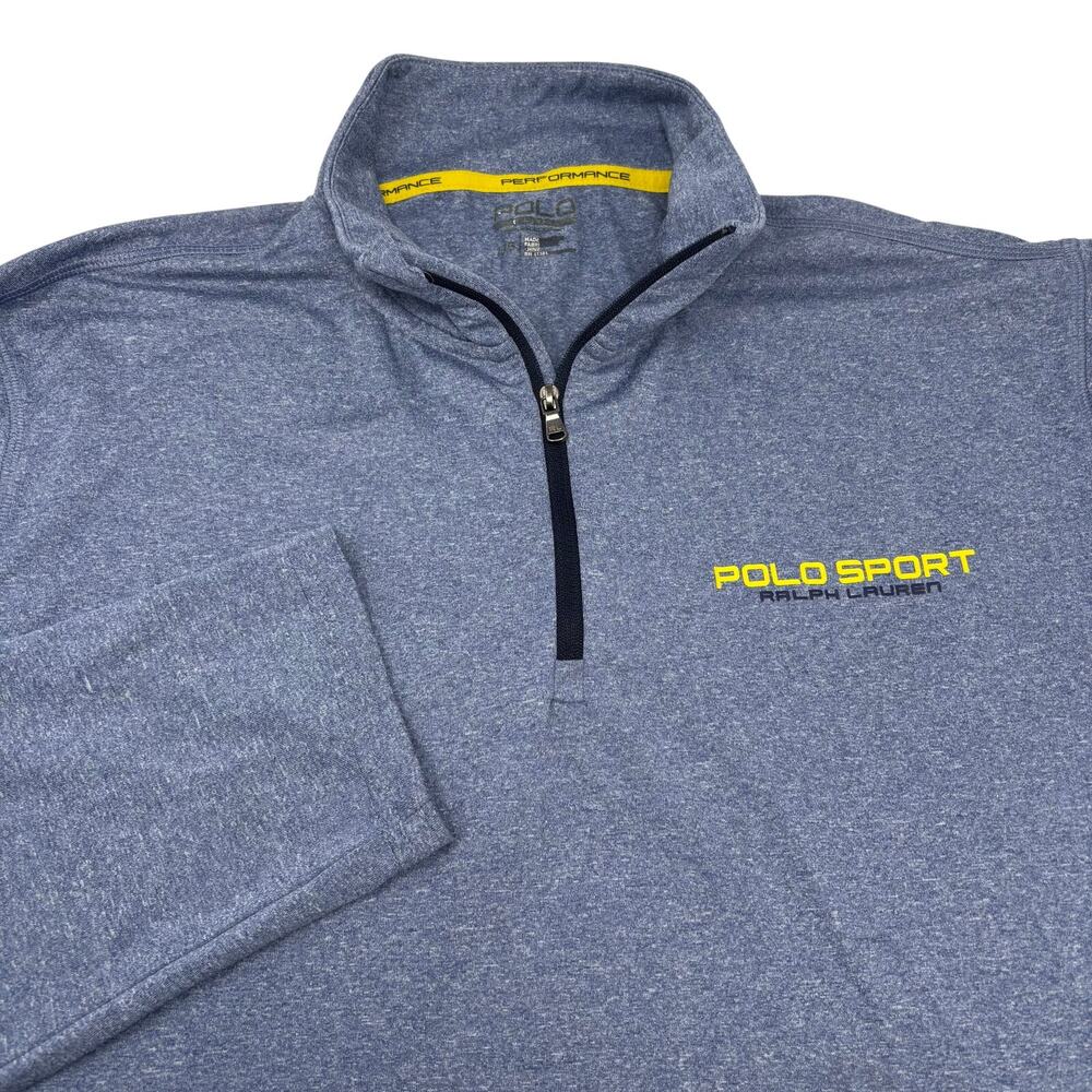 Polo Sport Ralph Lauren Performance Large 1/4 Zip Blue Long Sleeve Pullover